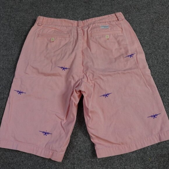 Vineyard Vines Shorts 32 Pink Embroidered Seaplanes Breaker Critter 10" In - Picture 11 of 12